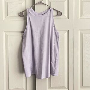 Lululemon women's All Tied Up lilac Tank Top activewear.  CON T
